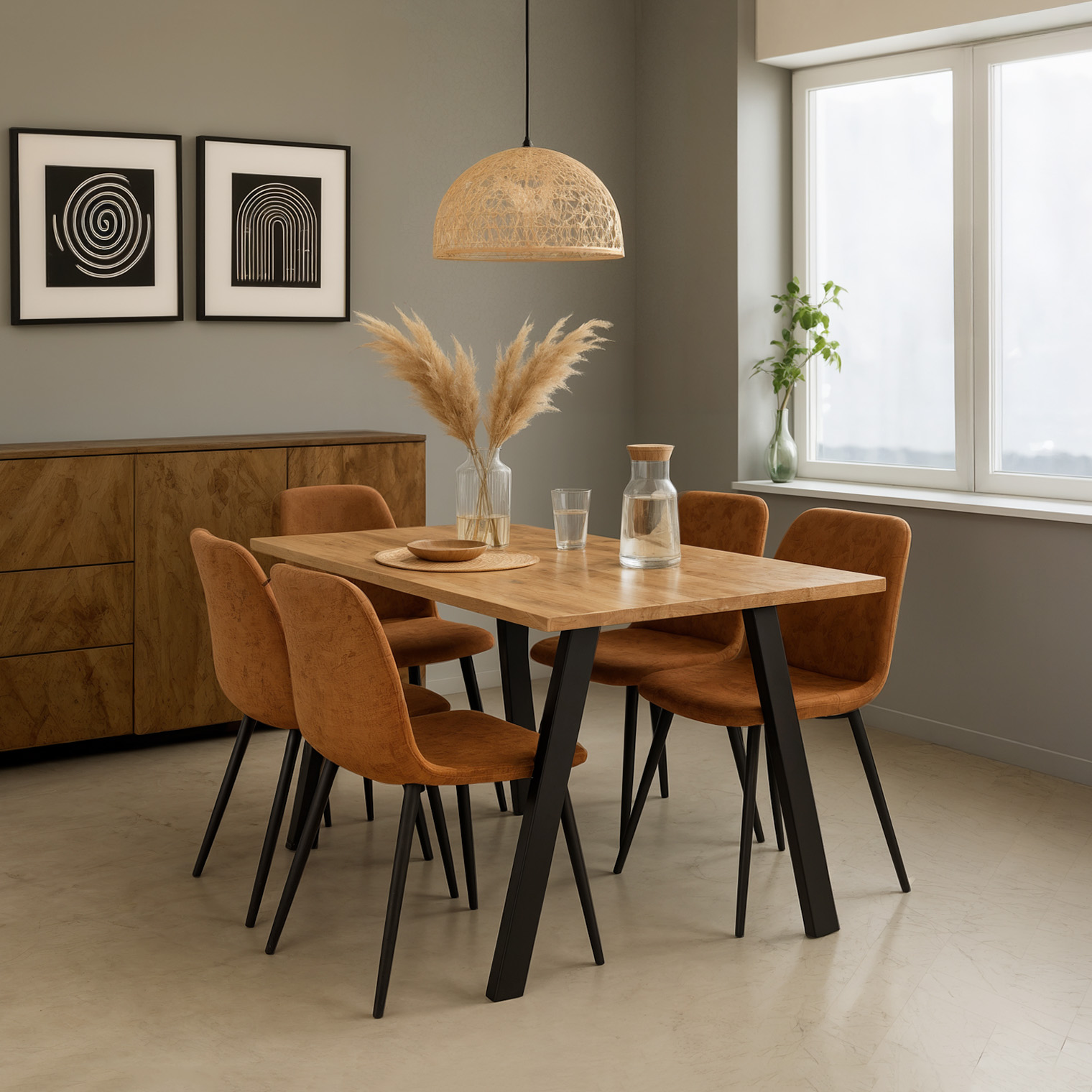 Metalowa podstawa SZUMIA – cztery ukośne nogi, stalowa konstrukcja