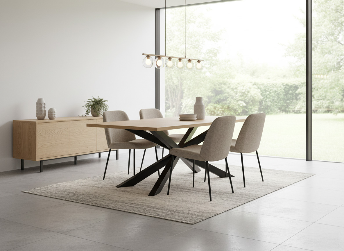 Jak dbać o drewno w domu? Poradnik pielęgnacji mebli, blatów i podłóg 2 Stół z drewna egzotycznego – naturalne piękno.