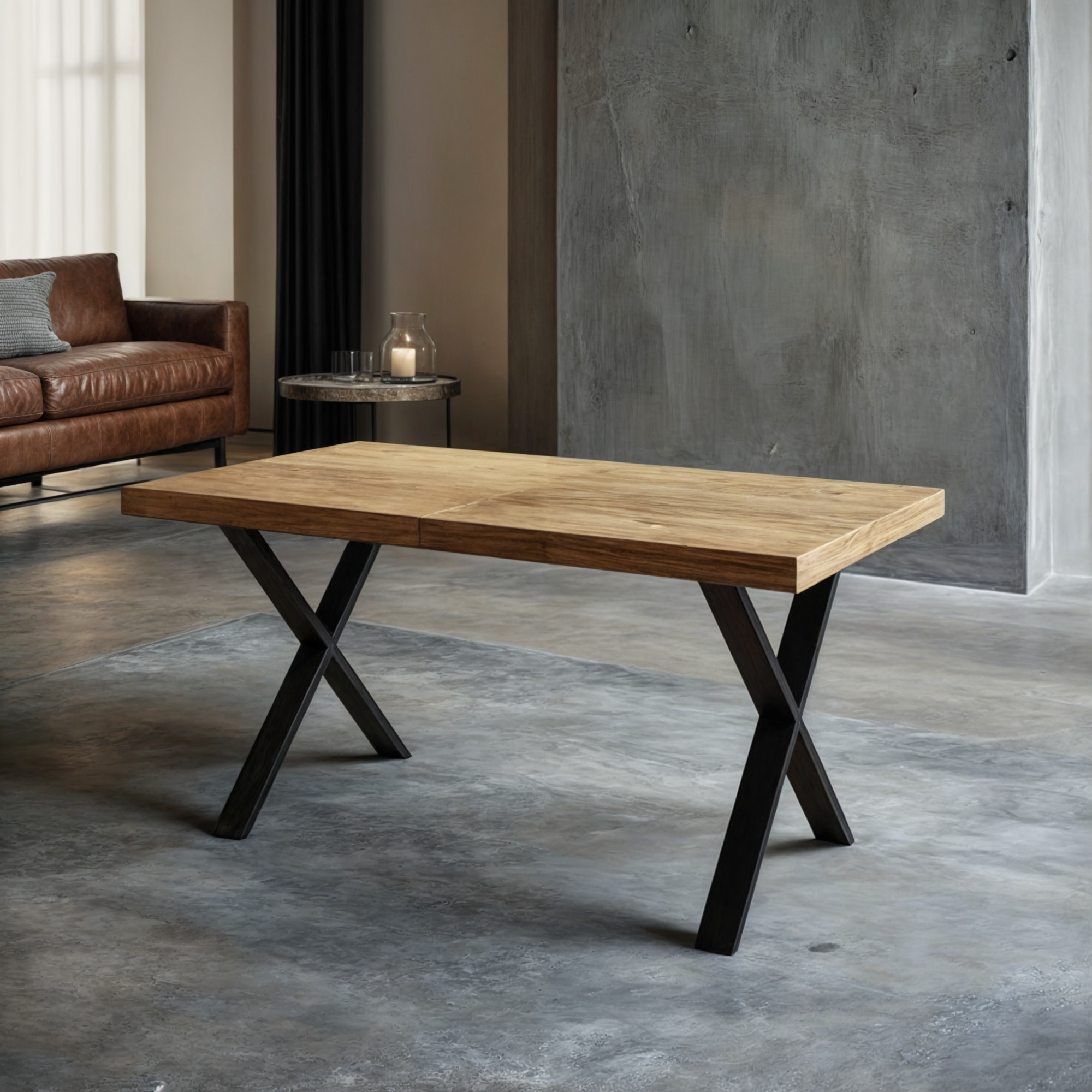 Klasyka przełamana egzotyką, czyli jaki stół wybrać do minimalistycznego wnętrza? 1 Metalowe nogi BROSA – profil X, czarne stalowe nogi do stołu