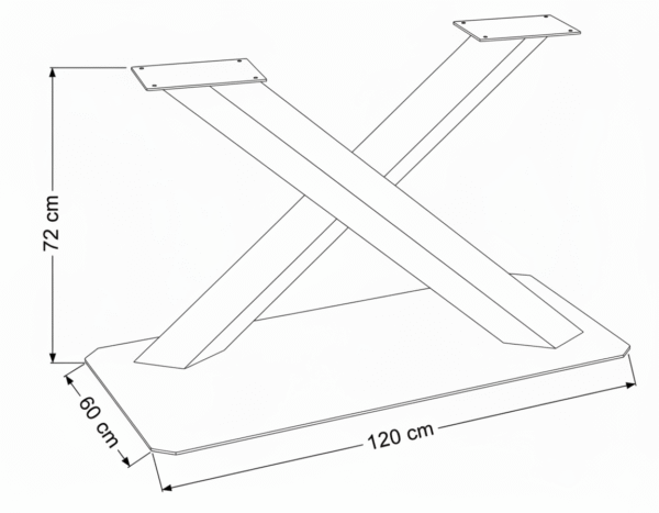 Nogi do stołu ROKLA Nogi do stołu ROKLA – stalowe, kształt X z podstawą, wykonane na wymiar