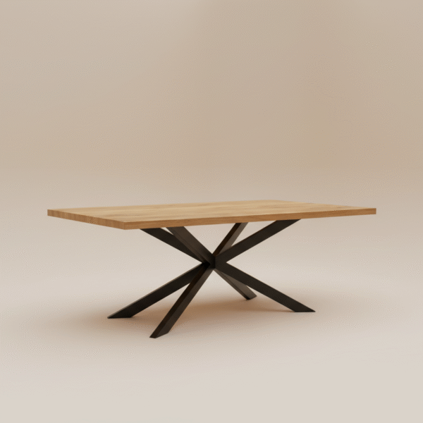 Stół dębowy FLORIANKA Stół dębowy FLORIANKA – loftowy stół z litego dębu i czarnych metalowych nóg