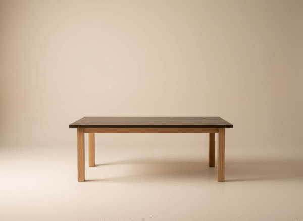 FLOSTO – ekskluzywny stół dębowy premium Stół FLOSTO – blat z czarnego dębu i klasyczna dębowa podstawa