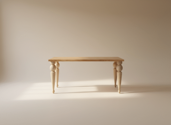 WILGA – zdobny stół dębowy klasy premium Stół WILGA – zdobny stół z litego dębu z masywnymi, toczonymi nogami