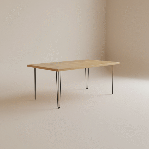 Stół drewniany FLOSO Stół drewniany FLOSO – rustykalny stół z dębu na czarnych metalowych nogach