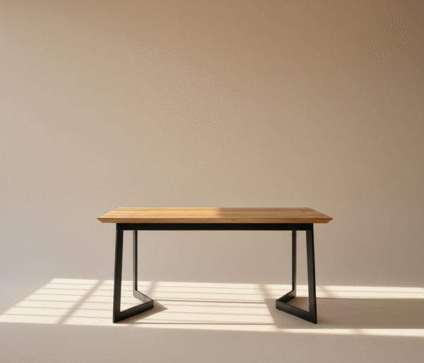 Stół drewniany POLIK Stół drewniany POLIK – skandynawski stół z metalowymi nogami w kolorze czarnym