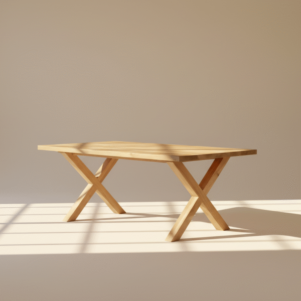 Stół drewniany SZELMENT Stół drewniany SZELMENT – skandynawski stół z nogami w kształcie litery X