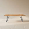 SANNA – stół z litego drewna Stół SANNA – naturalny blat dębowy i metalowe nogi, styl skandynawski
