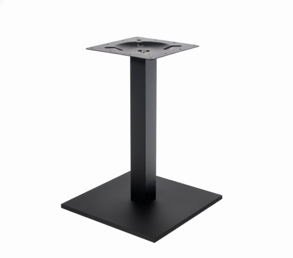 KROSNA – noga stalowa z kwadratową podstawą Noga KROSNA – metalowa, czarna, kwadratowa podstawa, do stolika restauracyjnego