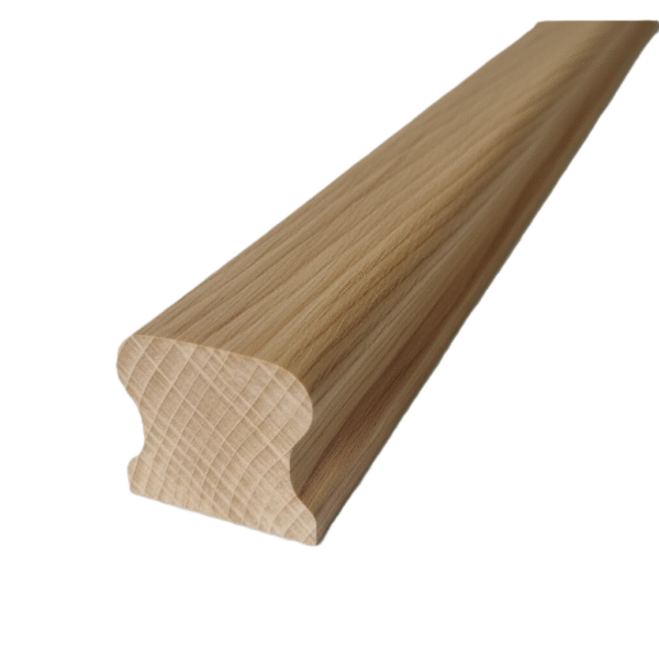 PORĘCZ DĄB OMEGA – elegancja i ergonomia Poręcz dębowa omega – profil ergonomiczny, lita dębina, do schodów