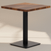 ZORLA – nowoczesny stolik kawiarniany z drewnianym blatem Stolik ZORLA – drewniany blat, stalowa noga, kwadratowa podstawa, styl nowoczesny