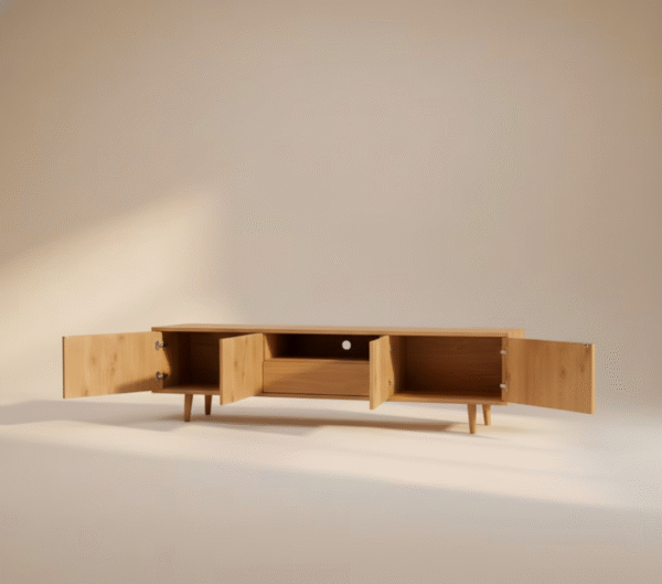 ROSA – minimalistyczna szafka RTV Szafka RTV ROSA – dębowa, minimalistyczna, styl skandynawski