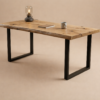 RIVER – nowoczesne biurko dębowe z naturalną linią drewna Nowoczesne biurko RIVER z dębowym blatem typu live edge i metalowymi nogami
