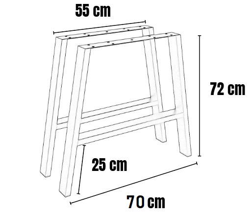 Nogi stalowe BORZA profil A – czarne, loftowe, wykonane na wymiar