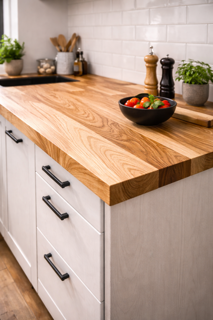 Najlepsze drewno na blat kuchenny – ranking gatunków 2026 5 blat jesionowy wyrazisty