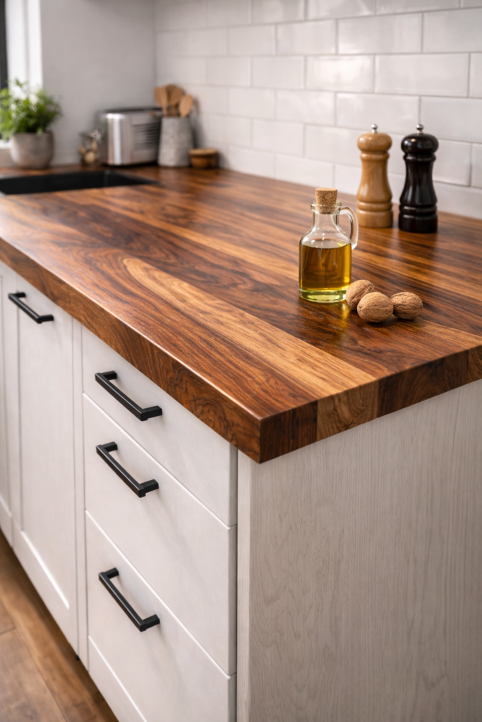 Najlepsze drewno na blat kuchenny – ranking gatunków 2026 4 blat orzechowy premium