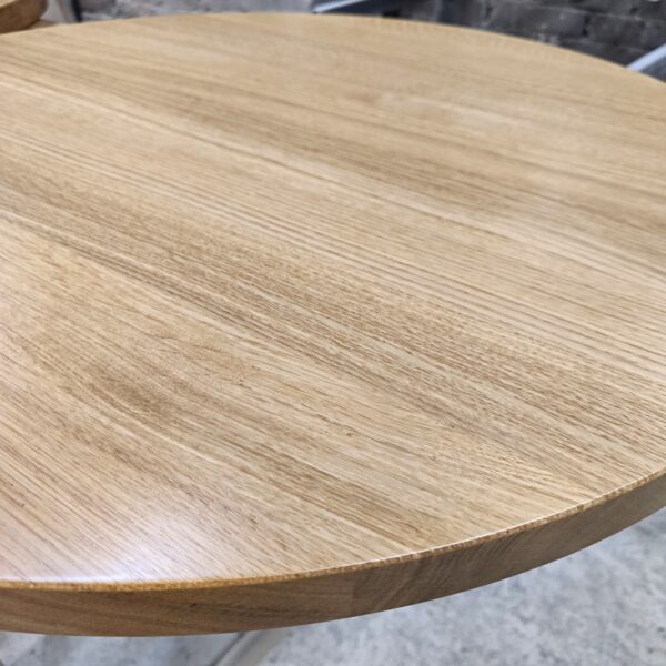 Ekskluzywny okrągły blat z litego dębu do wysokich stolików barowych i koktajlowych